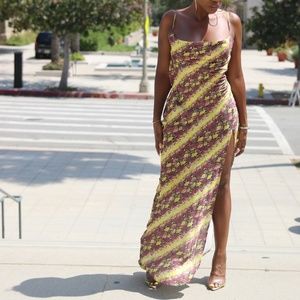 Snakeskin Print Yellow/Purple Gown Petite